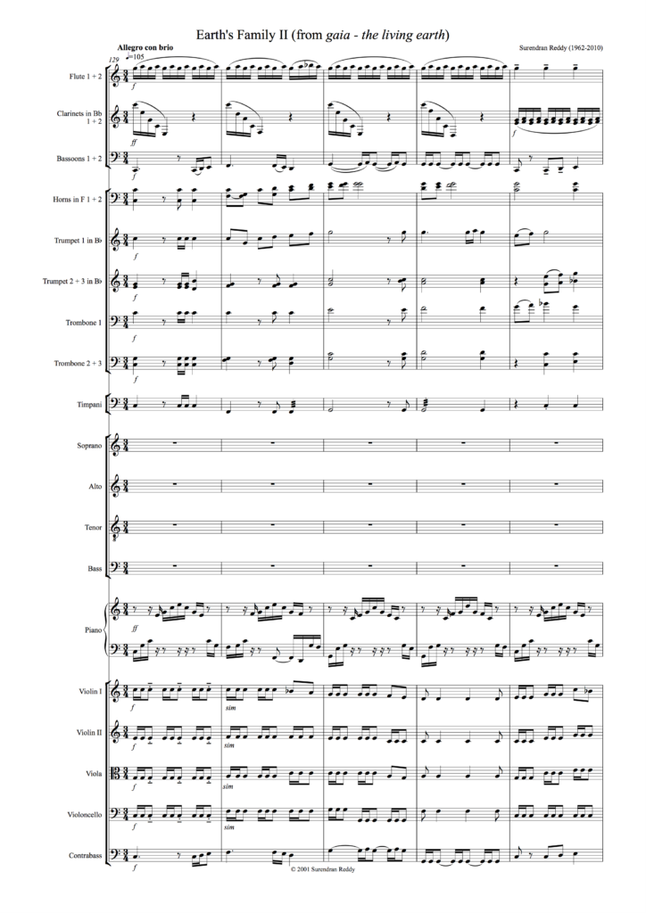 gaia the living earth [orchestral score]